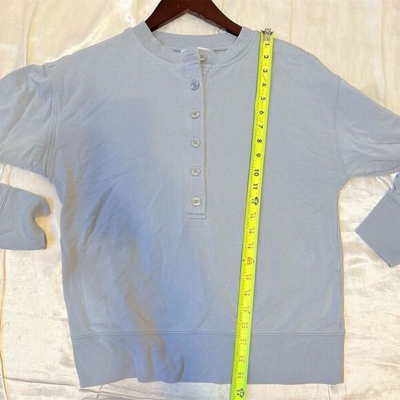 Athleta‎ Women's XS Blue 1/2 Button Henley Pullover Sweatshirt - Picture 5 of 8
